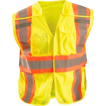 OCCUNOMIX OccuNomix Classic Mesh Two-Tone Expandable Vest, Class 2, Hi-Vis Yellow, M/L, LUX-SC2TB-YM/L LUX-SC2TB-YM/L